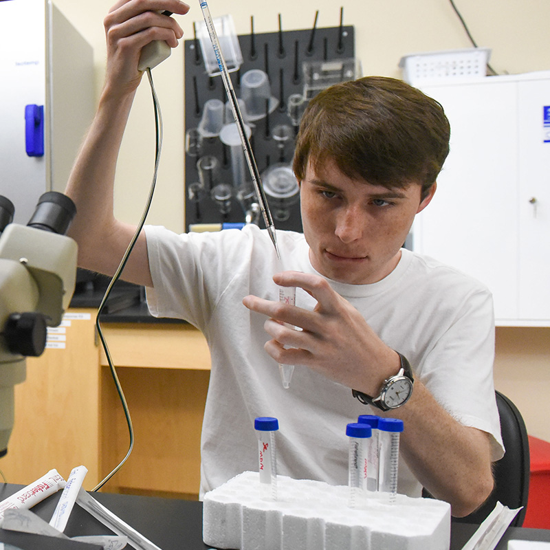 Student in lab