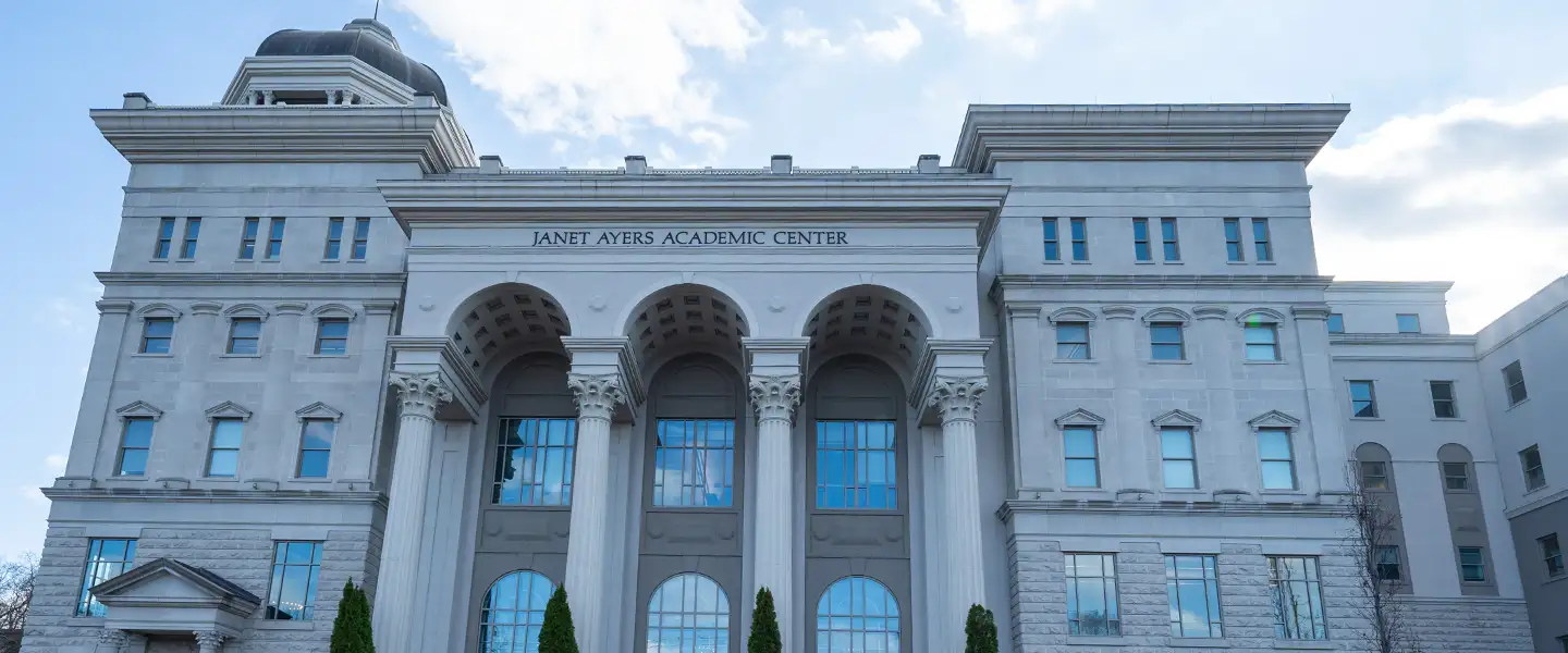 Outside of the Janet Ayes academic center