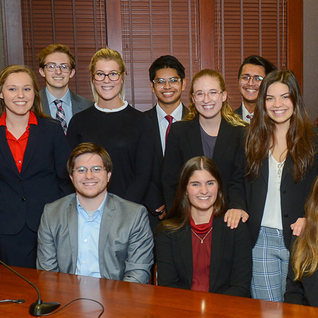 Legal studies majors pose for a picture