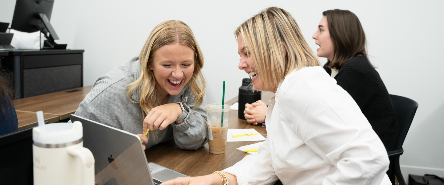 students chatting in classroom