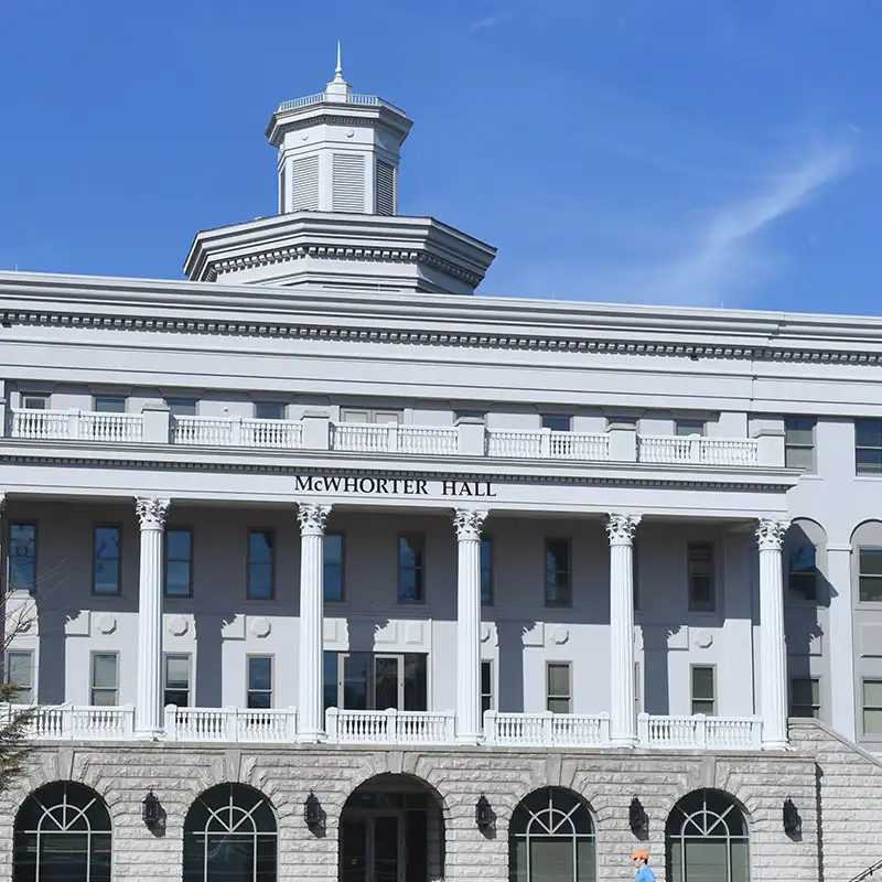 The front of McWhorter Hall