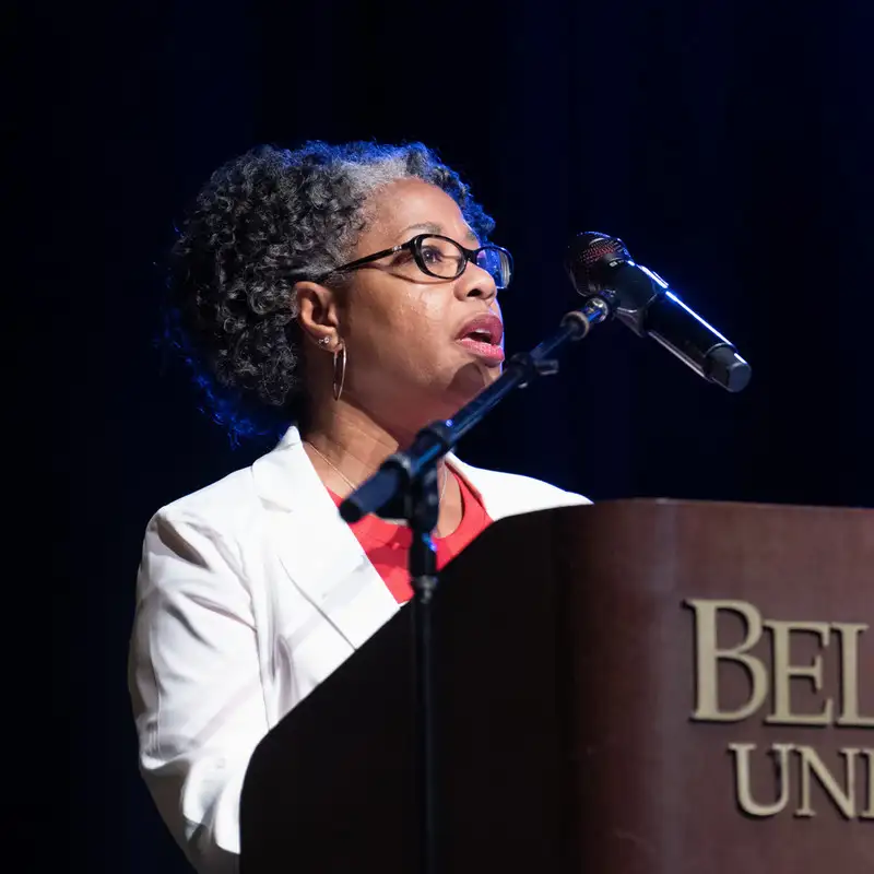 A Belmont Faculty member smiling at the camera