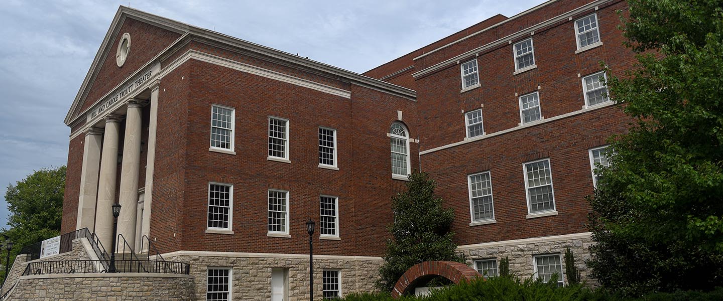 Exterior image of Trout Theater and McAfee Concert Hall