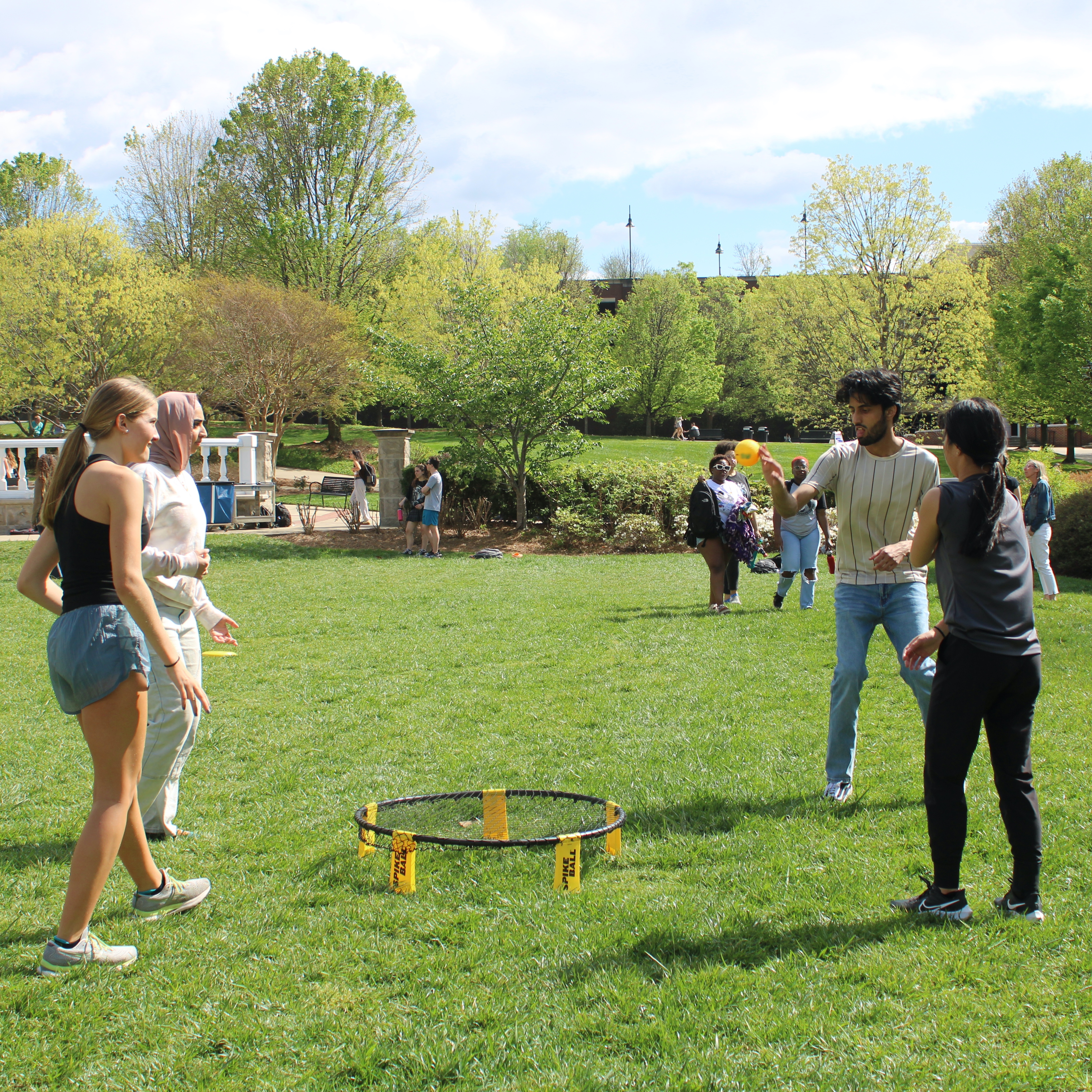 Students in a group fitness class