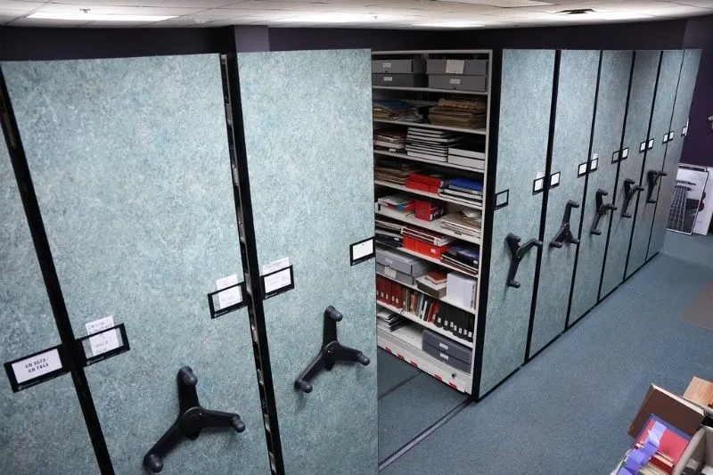 Shelves at Bunch Library