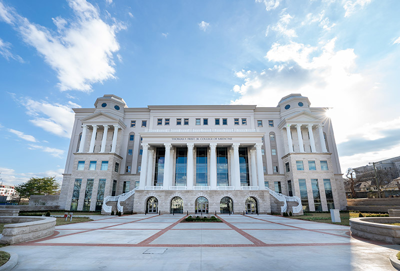 A photo of the entrance of Frist College of Medicine entrance facing Wedgewood Avenue