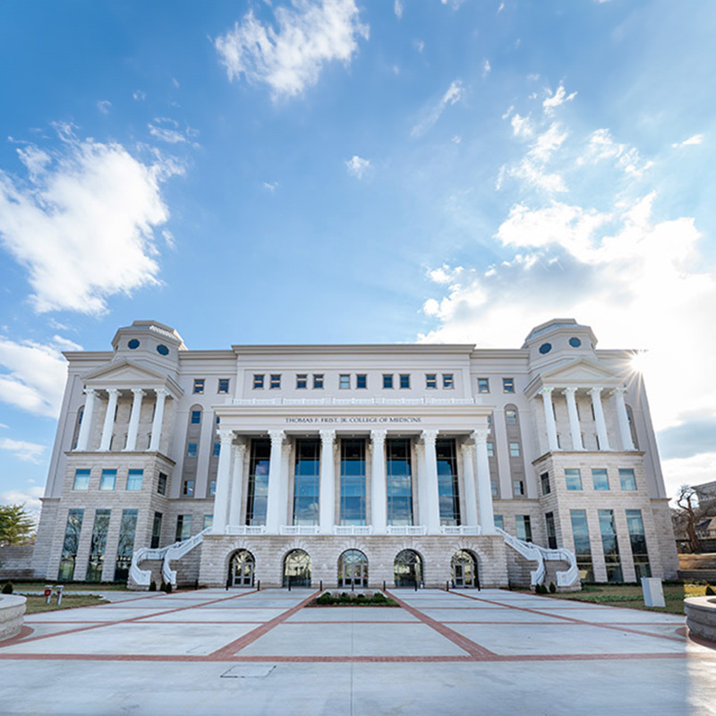 College of Medicine building from the Wedgewood street side on a sunny day