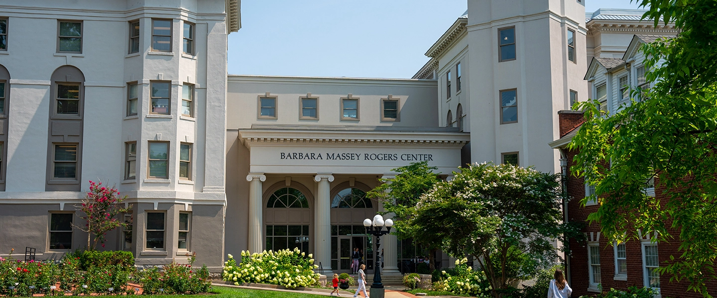 Photo of the Barbara Massey Rogers Center on a sunny day