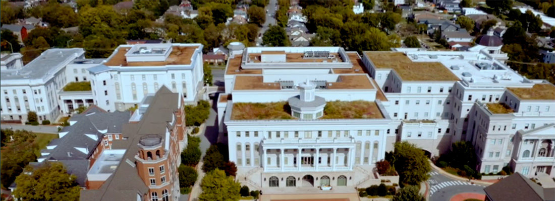 Aerial view of McWhorter Hall