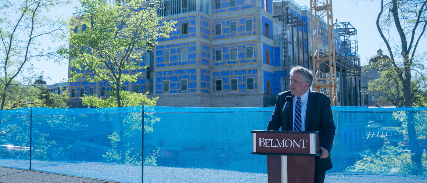 greg jones speaking at topping out ceremony 