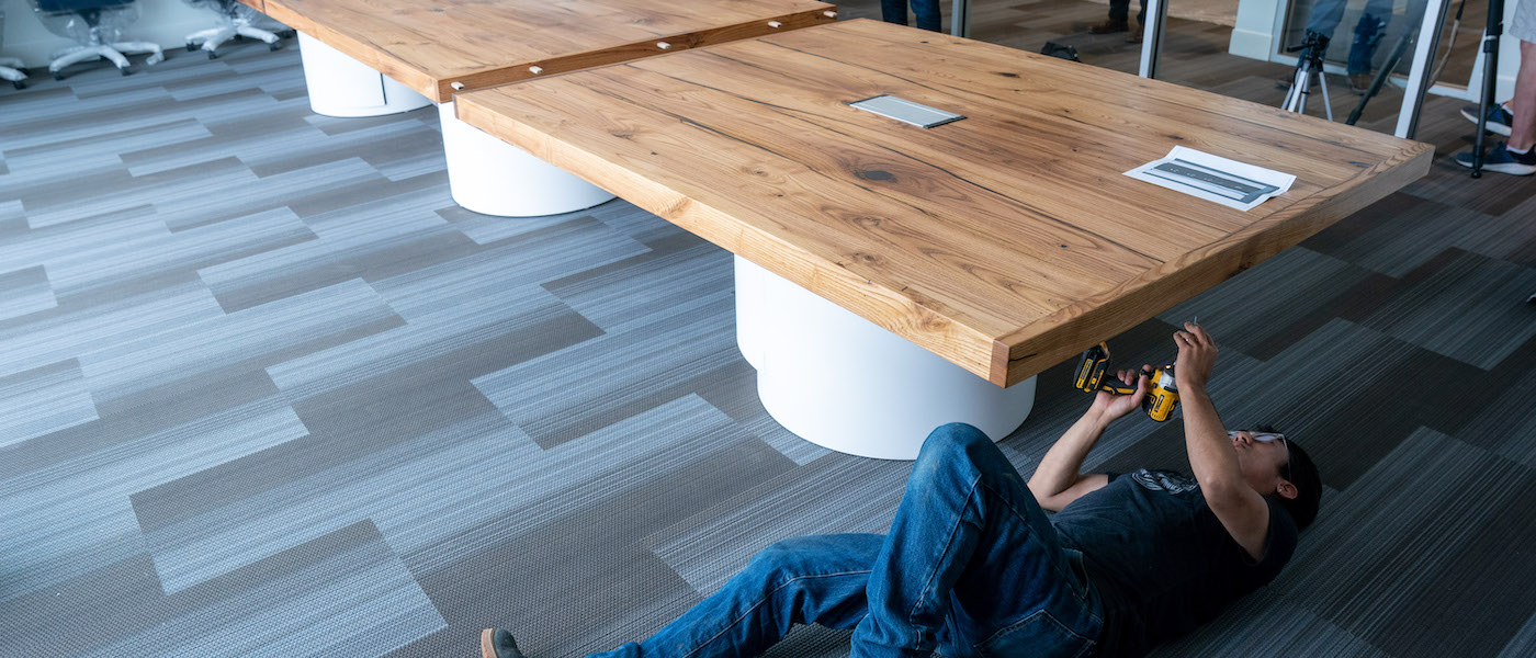 The Chestnut Table install.