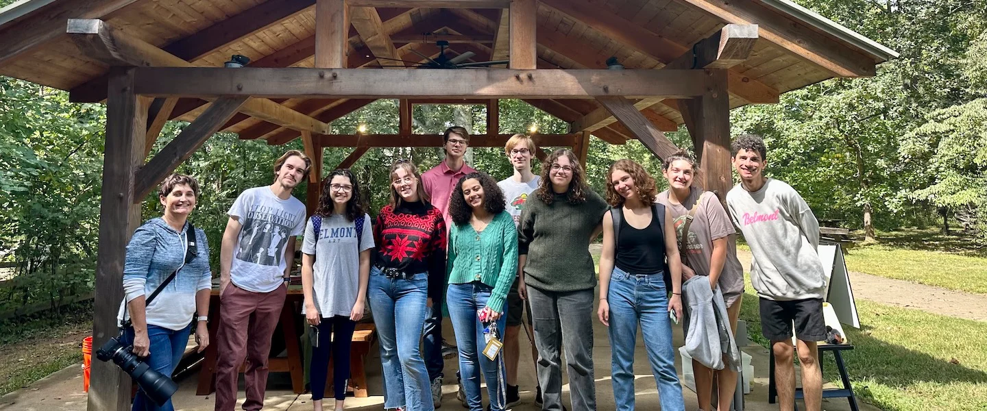 "Consider the Birds of the Air" class standing together with Stacy Elliott