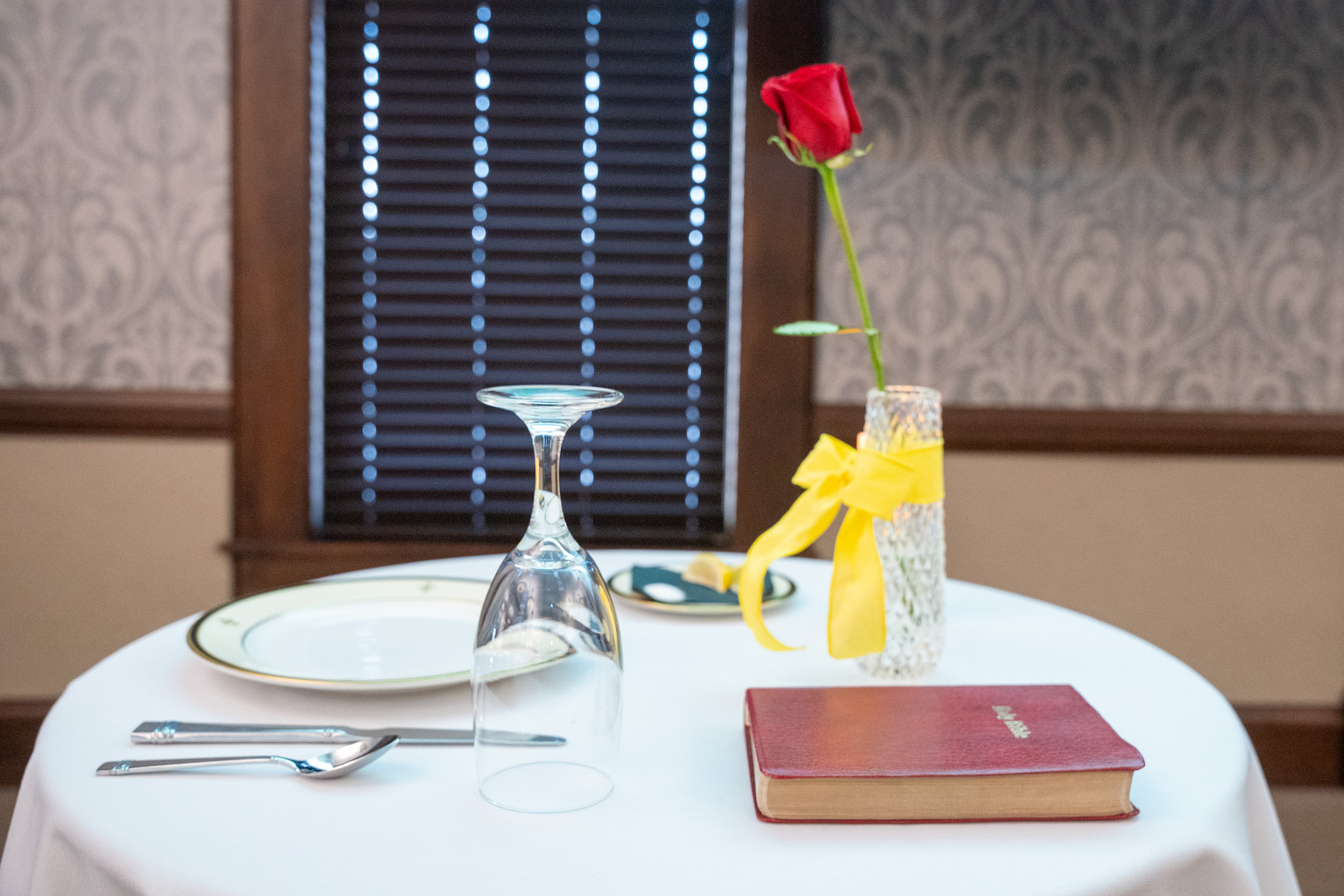 Symbolic table setting for the "missing man"