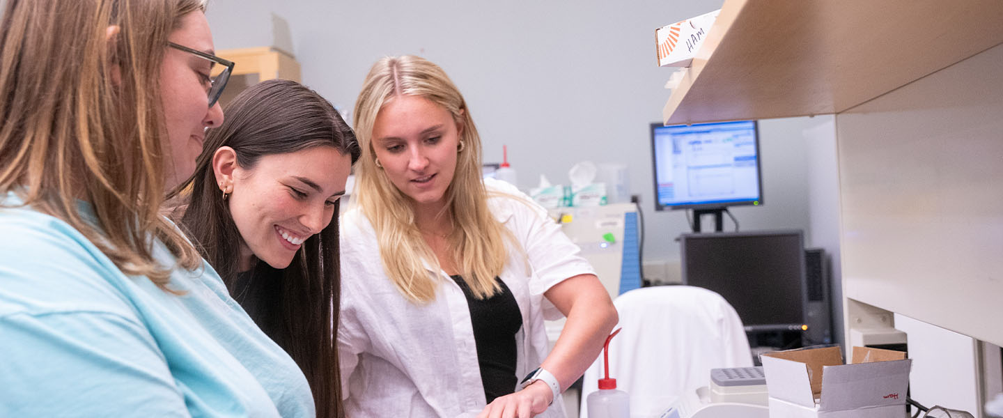 Students working together in lab