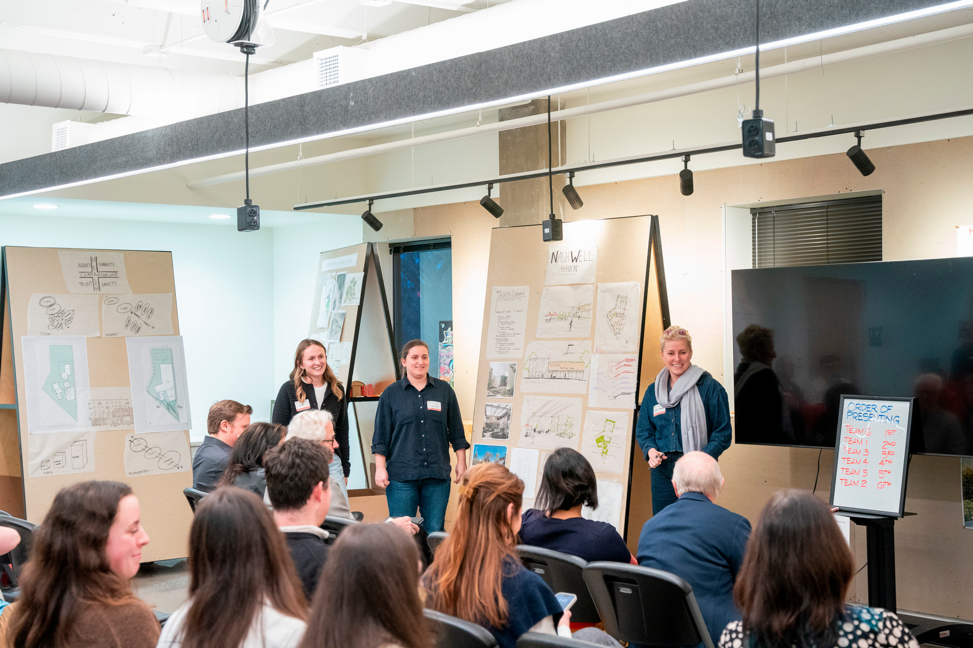 Student team presents to a jury