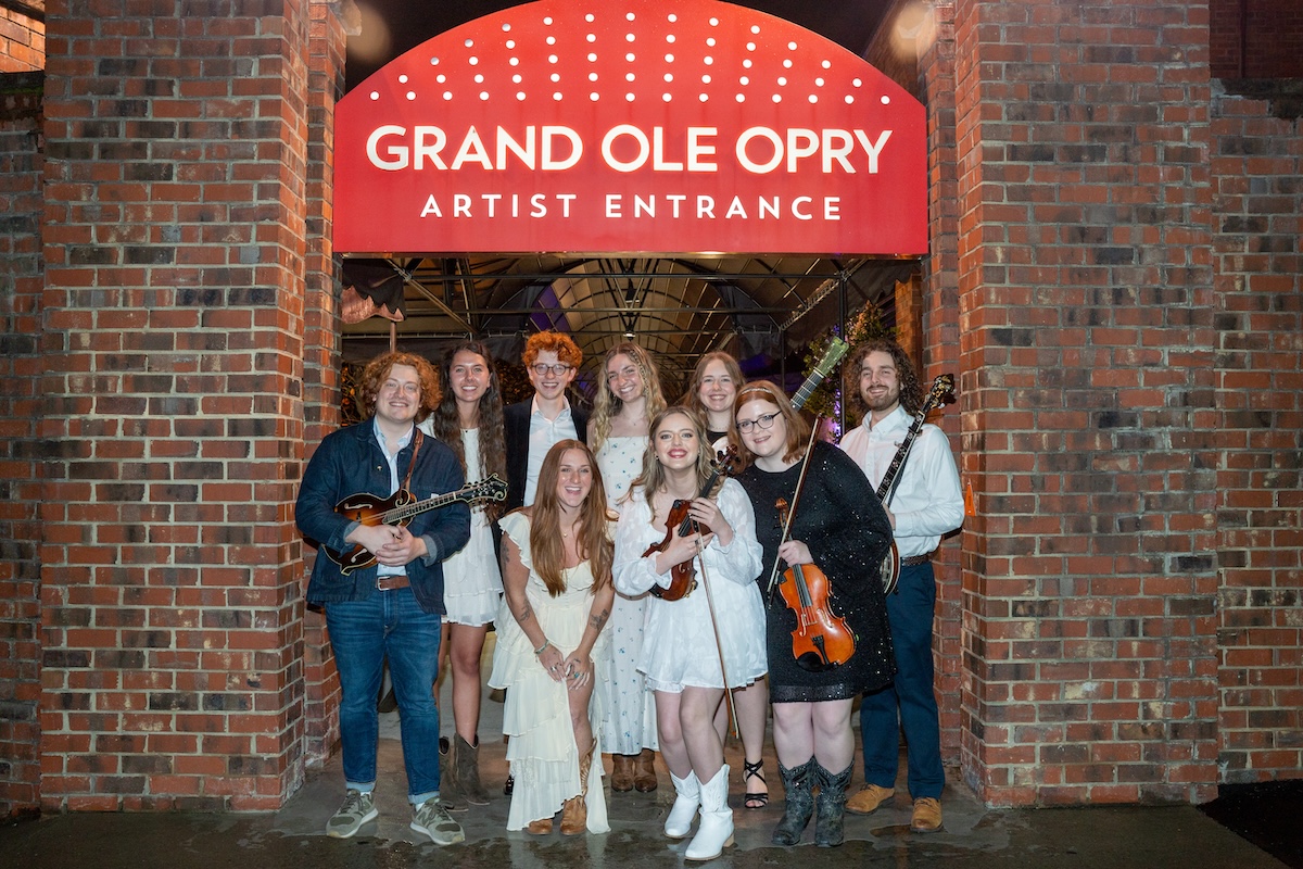 Bluegrass Ensemble outside the Opry Artist's Entrance