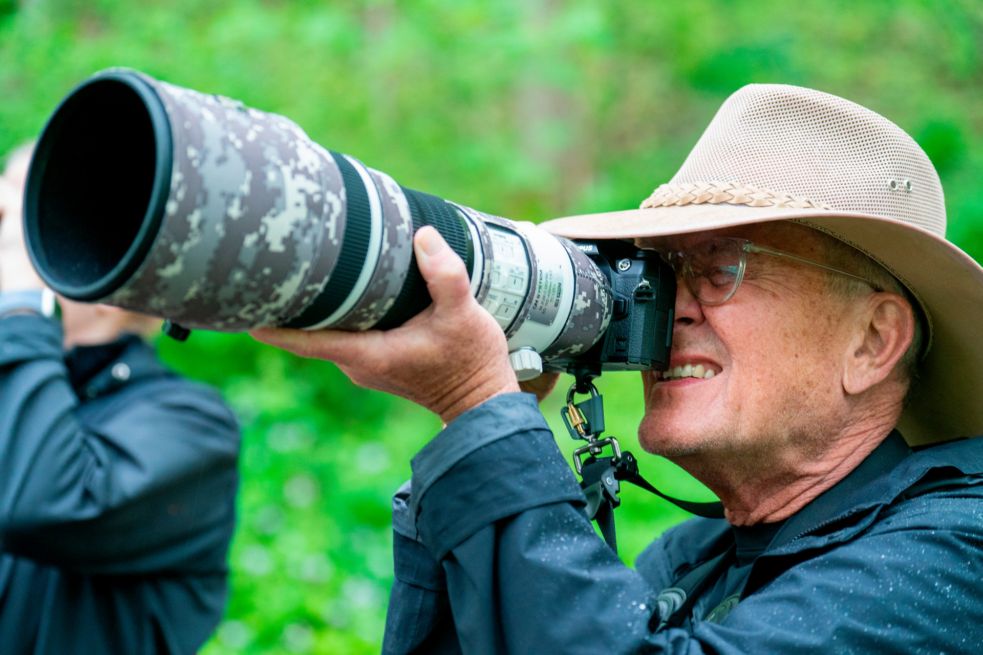 Steve Lasley bird watching with the class