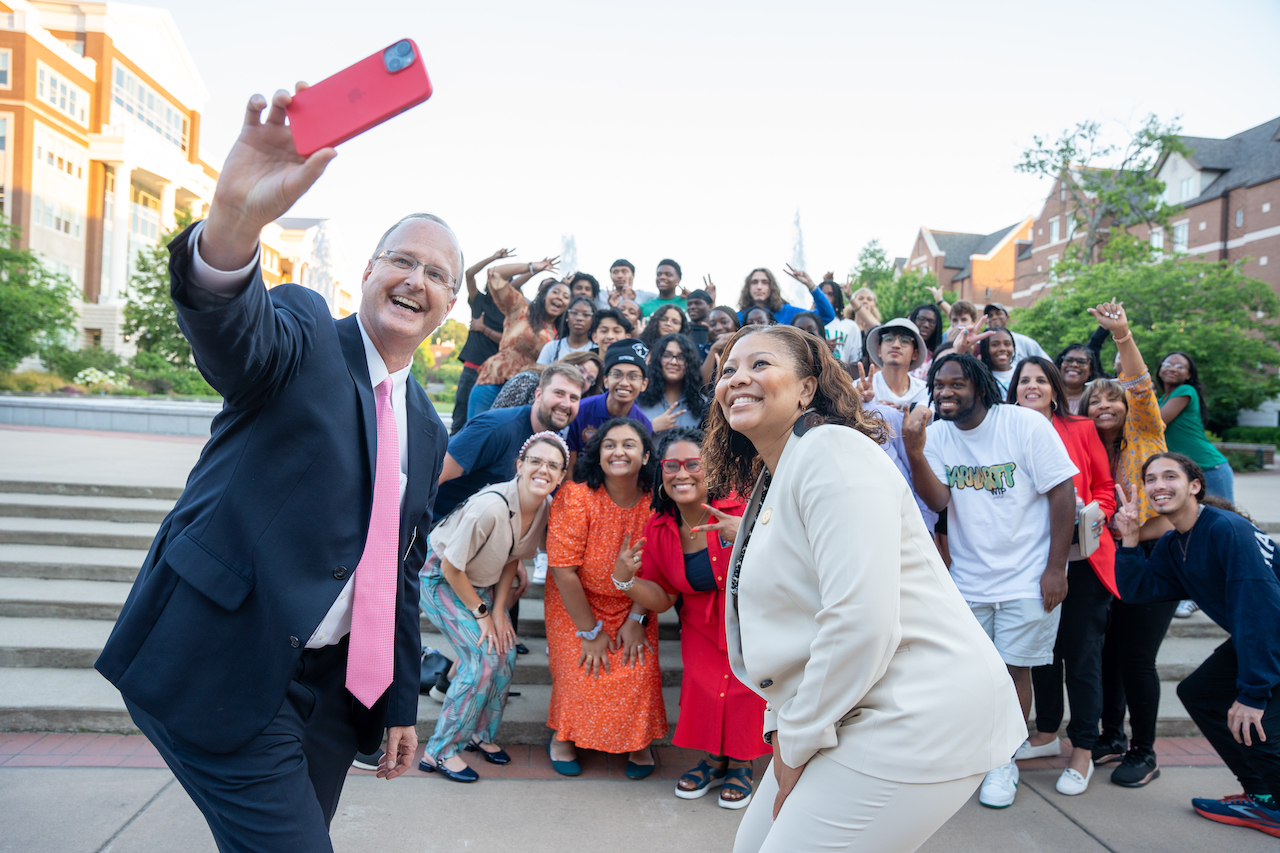 Dr. Adrienne Battle with University You students from Metro Nashville Public School.