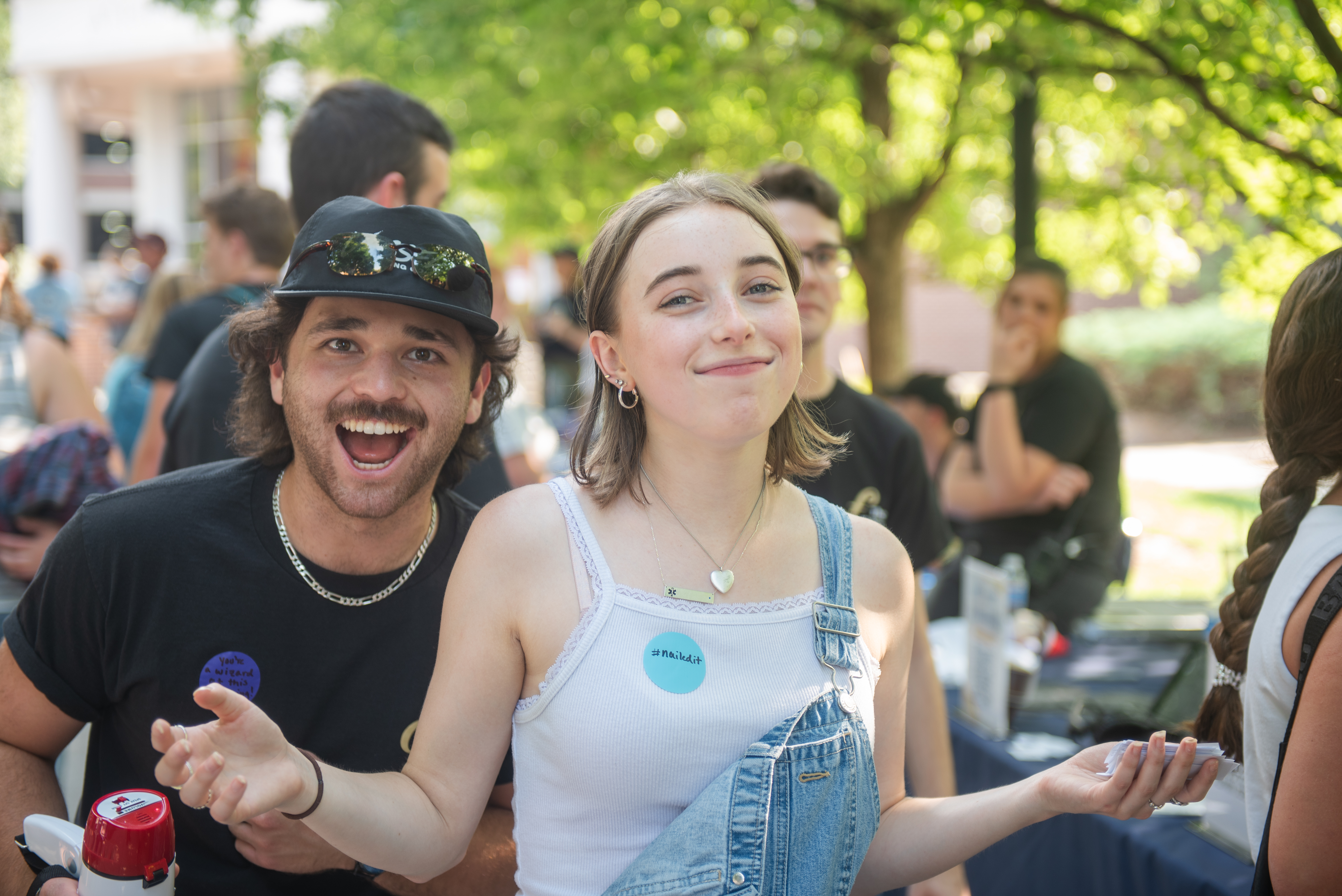 male student and female student smile