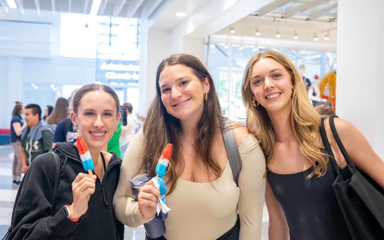 Students at Popsicles with President Pop-Pop