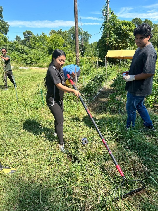 students at one of the mission trip sites