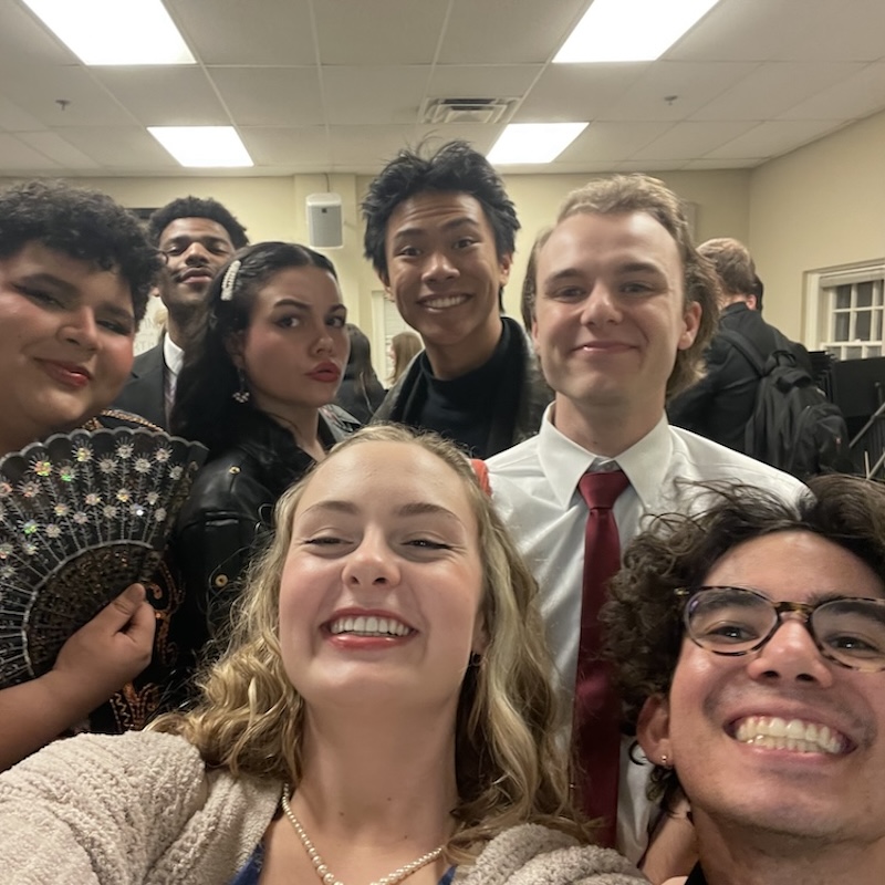 friends selfie at a music composition recital