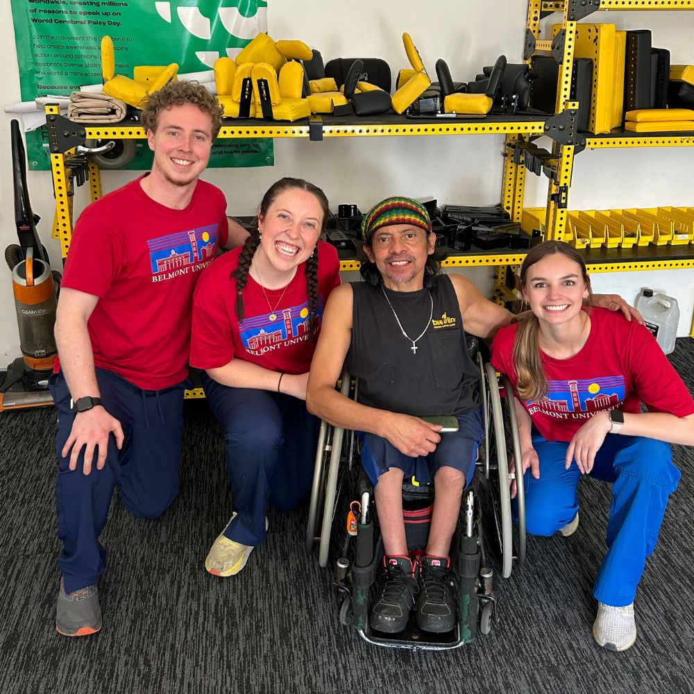 Belmont PT students give a local Guatemalan a wheelchair