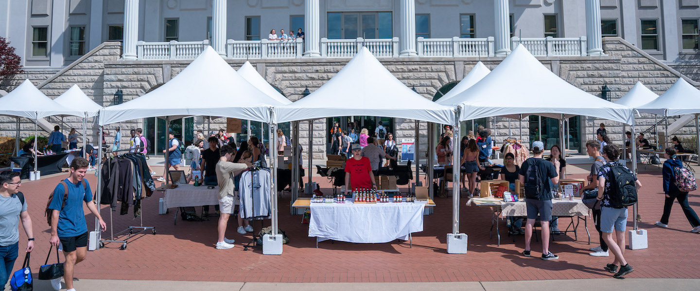 Students shopping at Enterpreneurship Village