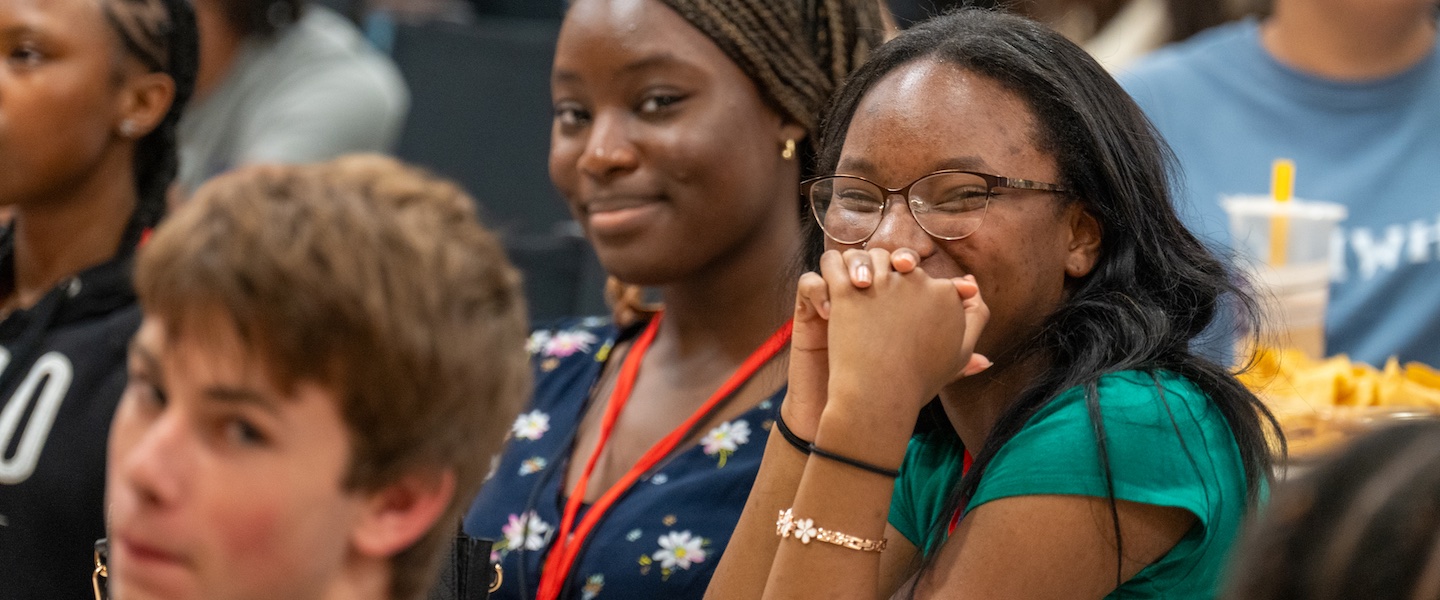 Students smiling in class