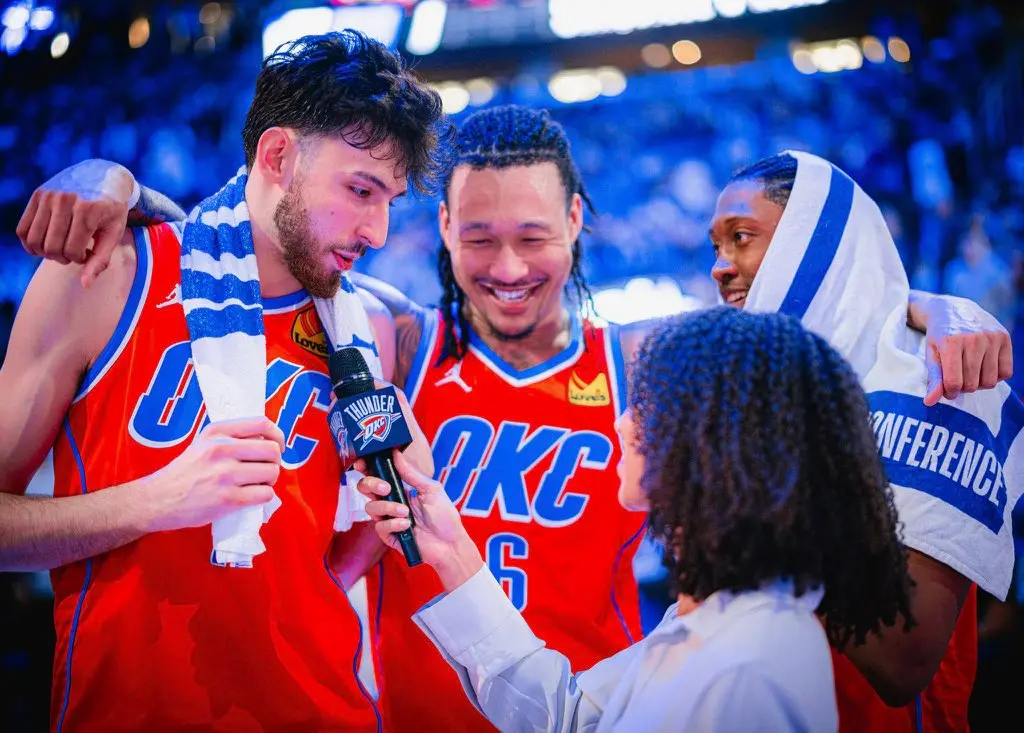Lawson interviewing two OKC players