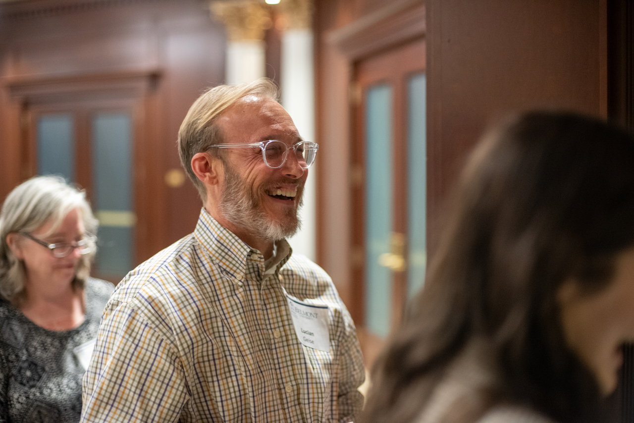 Male attending symposium