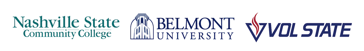 nashville state, belmont, vol state logos