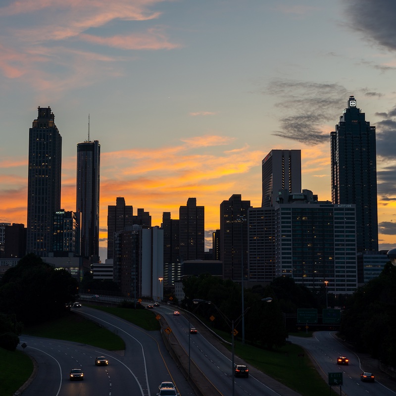 atlanta skyline at night