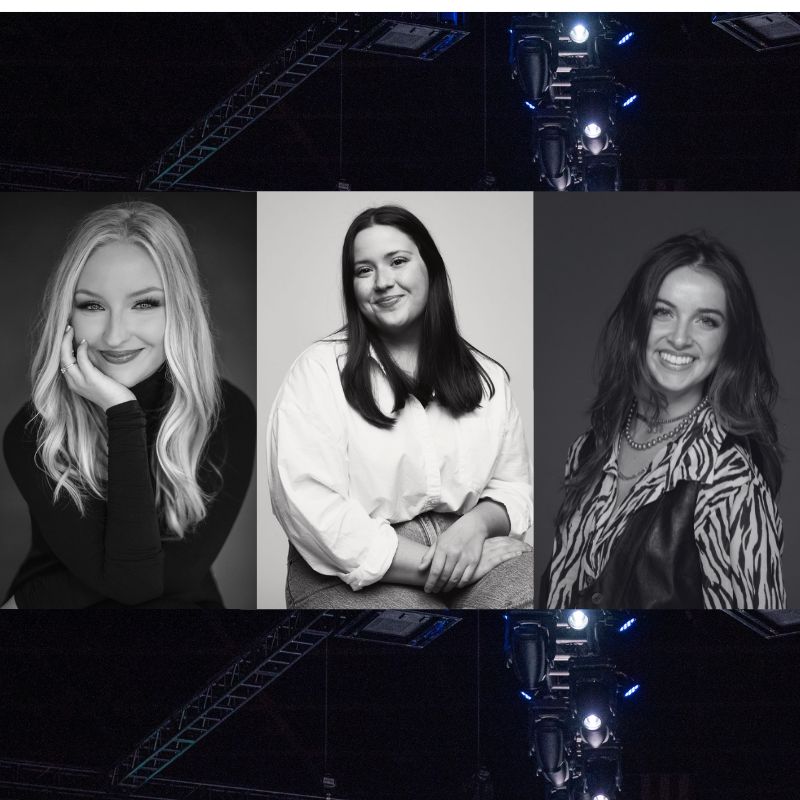 Headshots of three fashion merchandising students