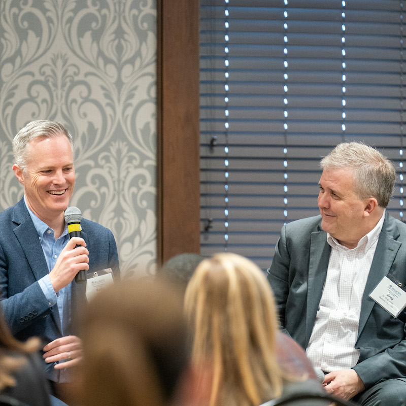 Burke Nihill (left) and Greg Jones (right) at ELN Series of Learning launch