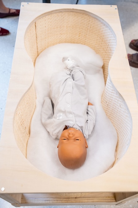 Baby mannequin in baby care box