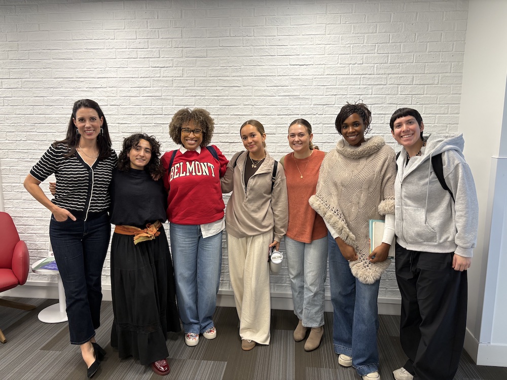 Mignon Francois with student entrepreneurs