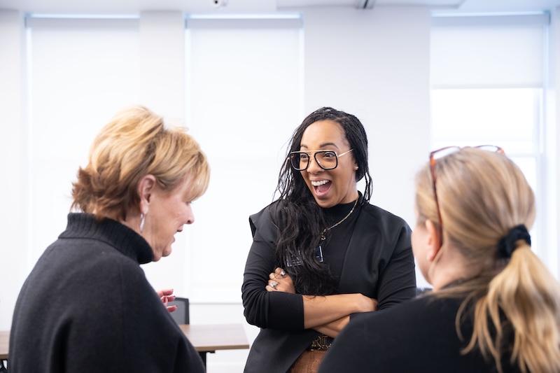 Ileia Hook celebrates with peers at the ELDP graduation ceremony.