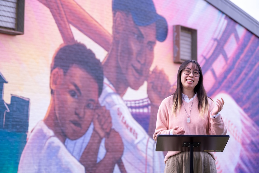 Wu gives artist remarks at event