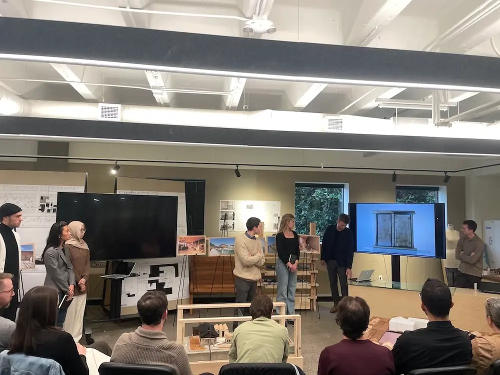 O'More student group presents to a jury of professional designers