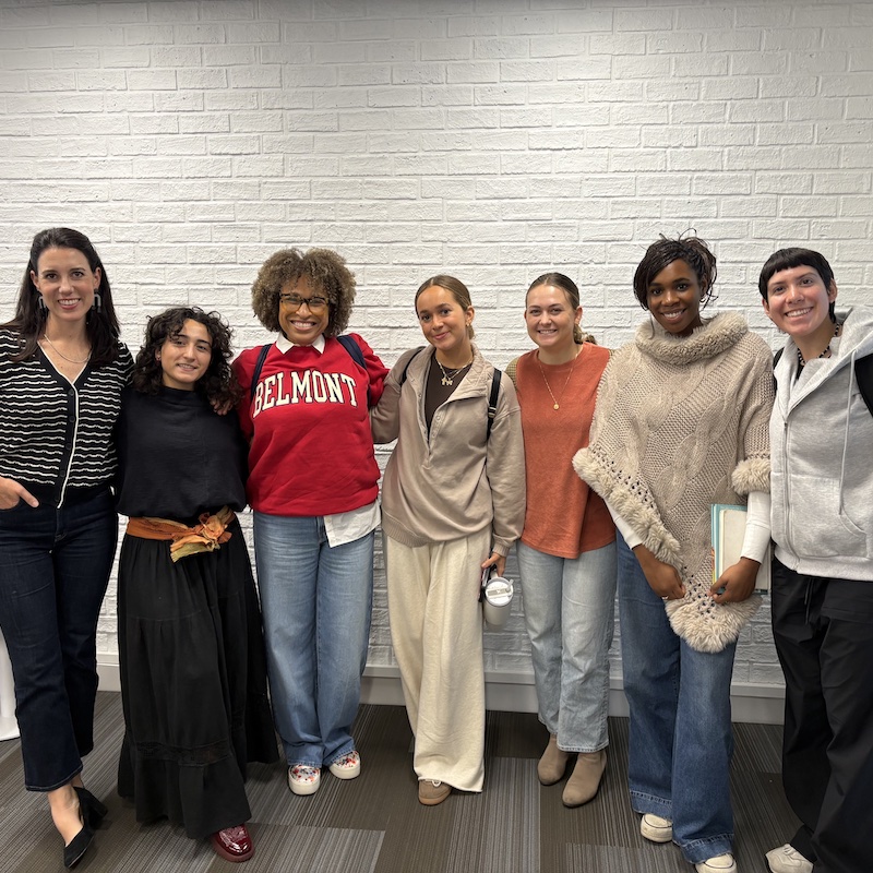 Mignon Francois with student entrepreneurs