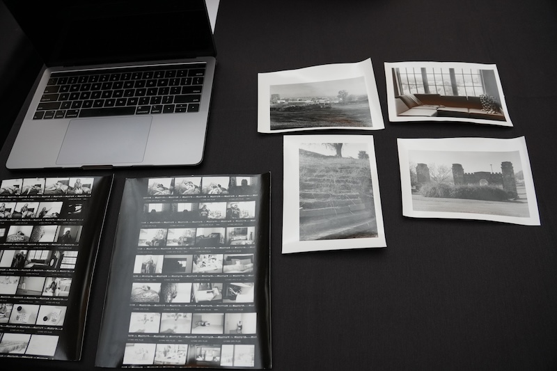 black and white self-portrait photos from student's final project