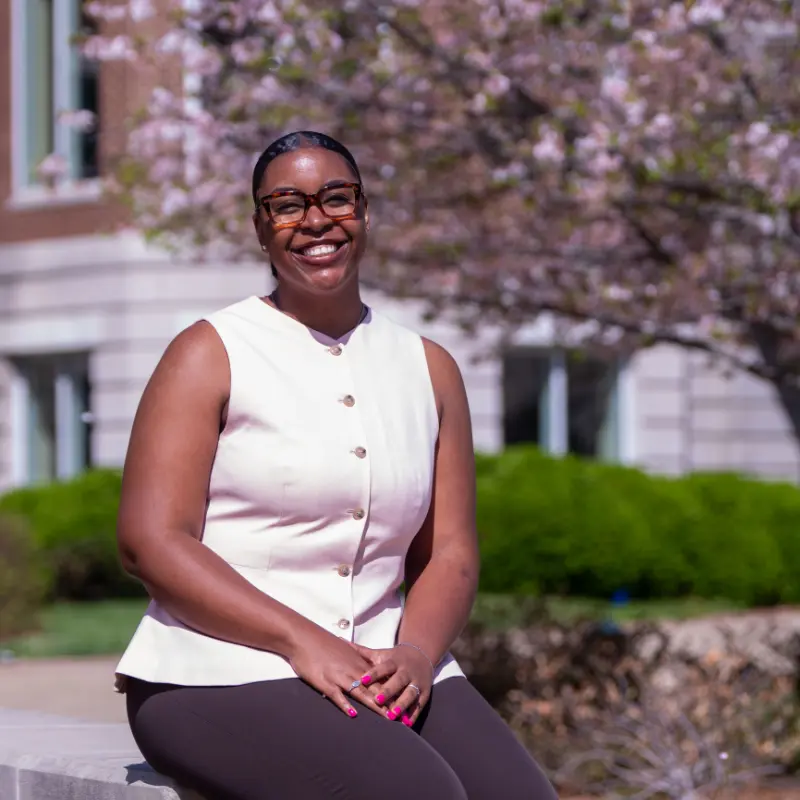 caelyn rolle sitting outside of belmont