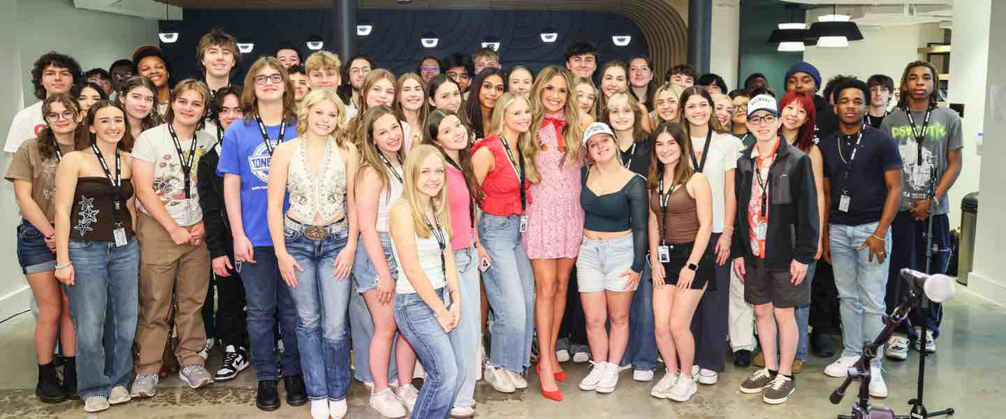 Grammy Camp students pose with guest artist Carly Pearce. Photo by Terry Wyatt/Getty Images for The Recording Academy