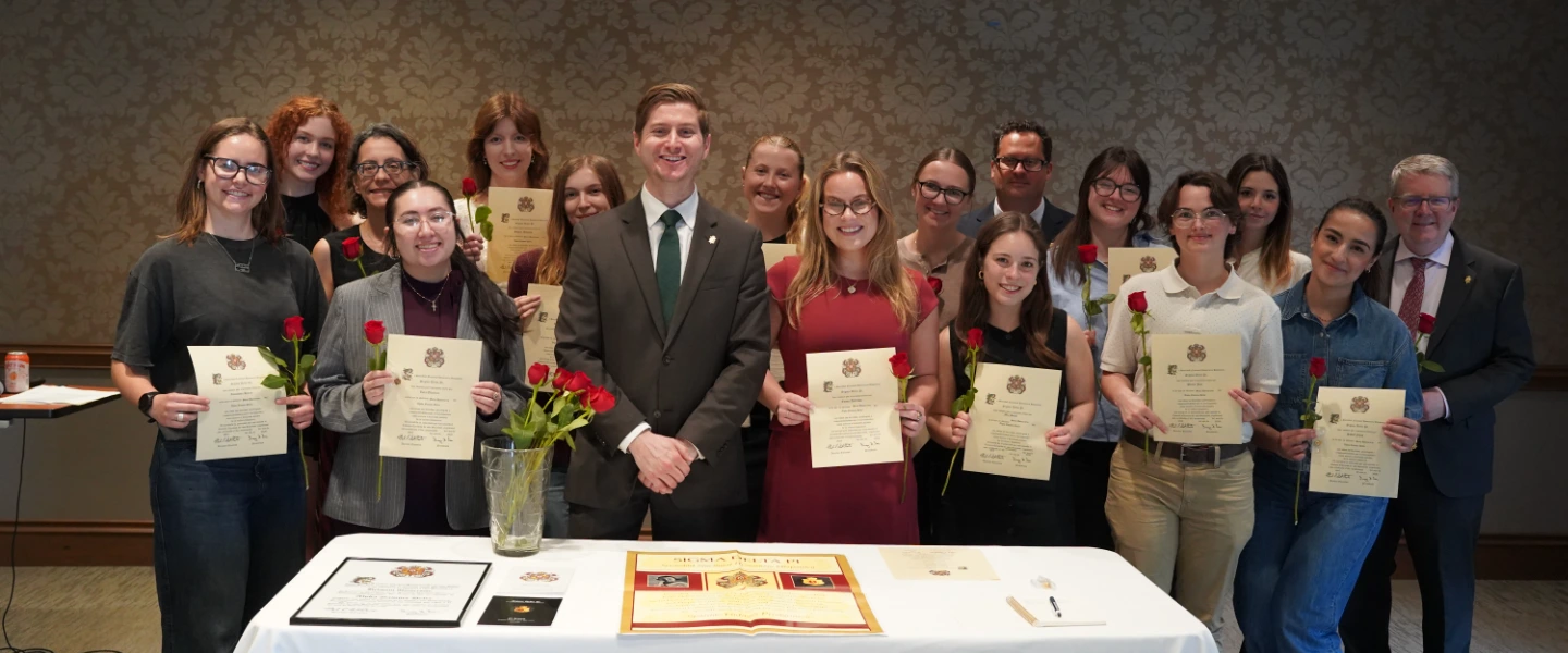The inaugural Sigma Delta Pi chapter after initiation at Belmont university