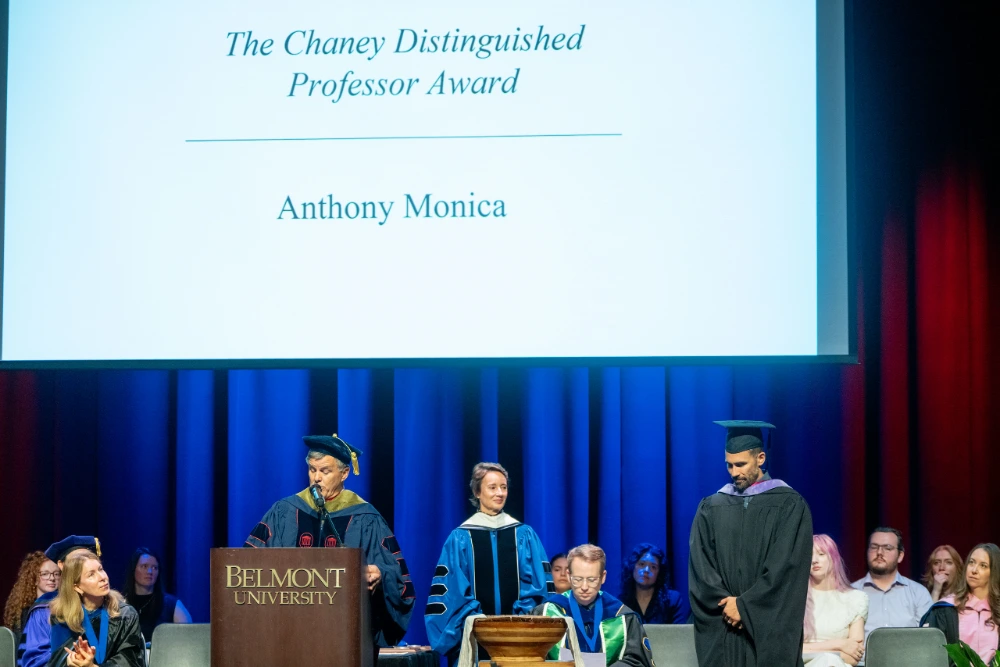 Anthony Monica accepting his award