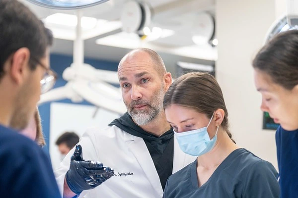 Kenzie Rushing in a mask doing research