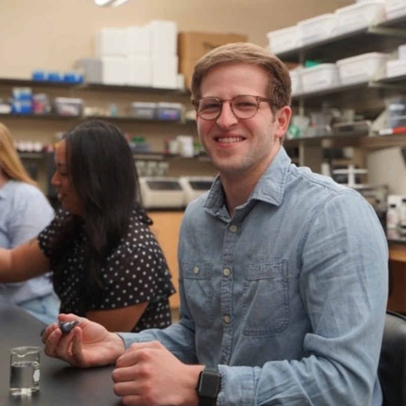 Michael Riley in a lab classroom