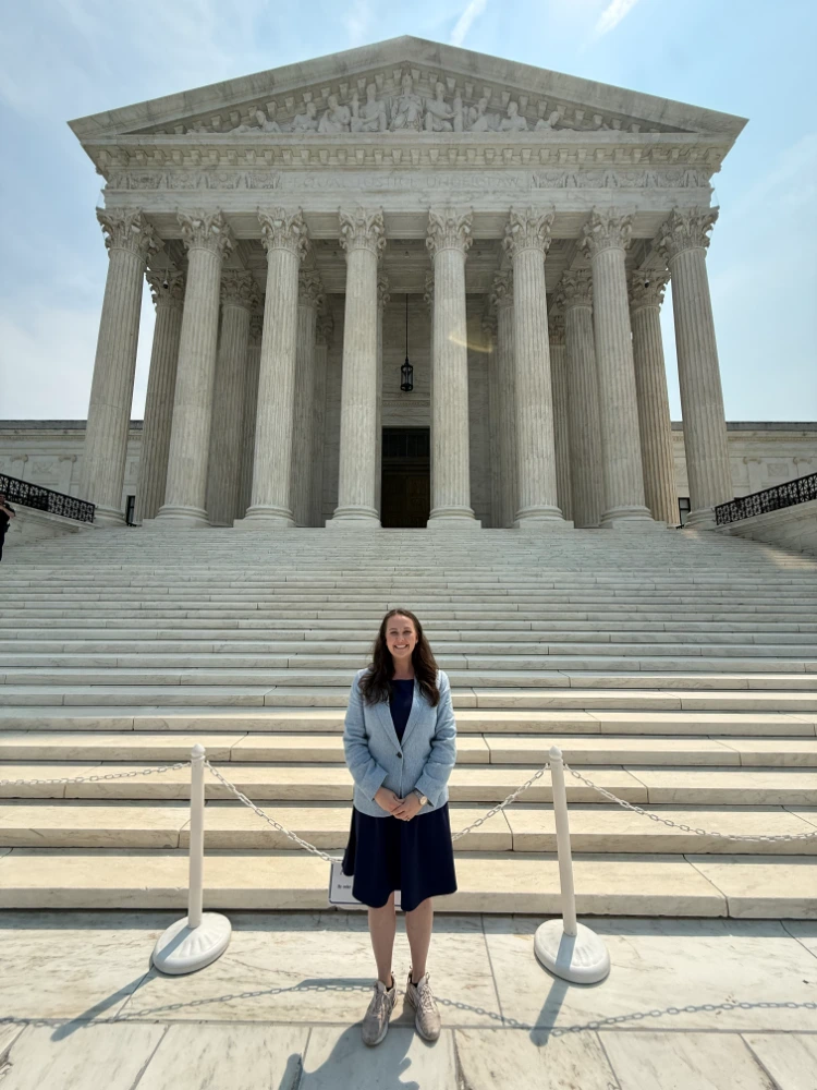 McCaleb in front of the Supreme Court