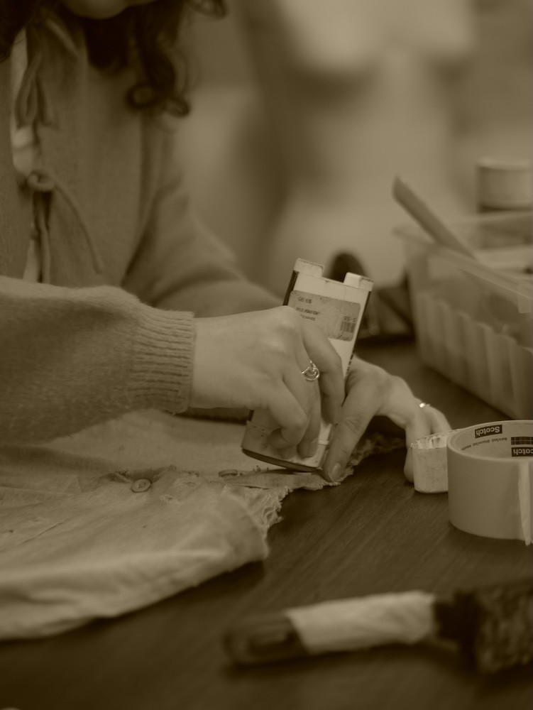 someone working on a costume